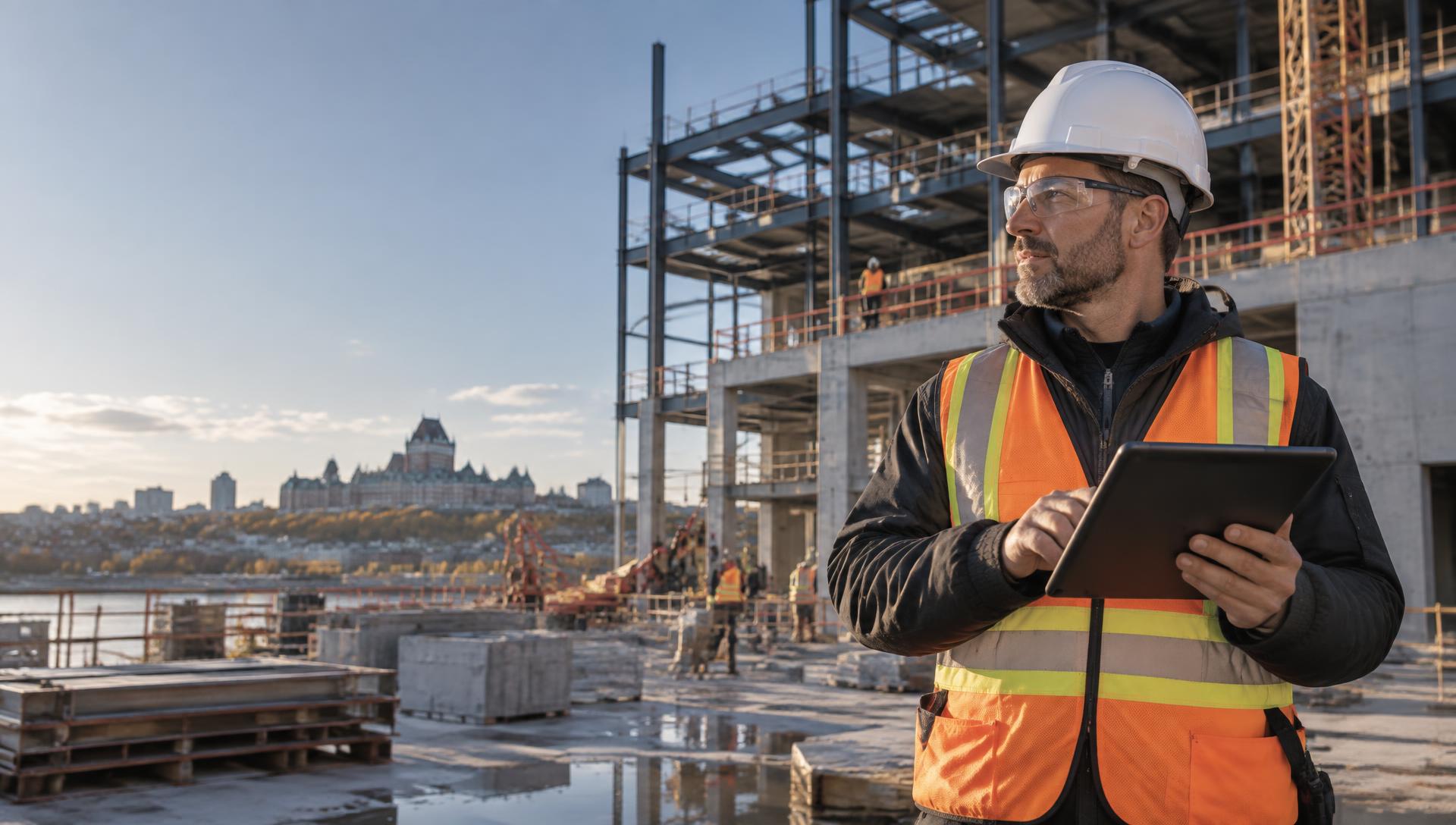 Superviseur de chantier utilisant Verifio sur une tablette